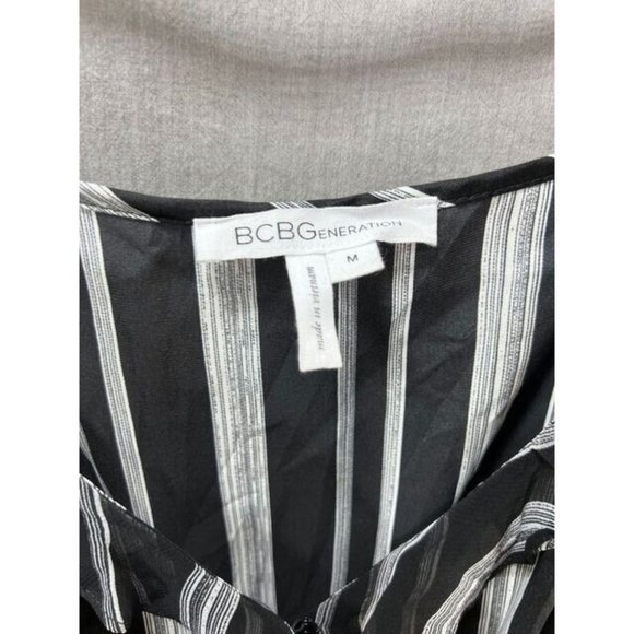 BCBGeneration Shirt Women Medium Black White Striped Sleeveless Pullover Ladies. - Picture 4 of 8